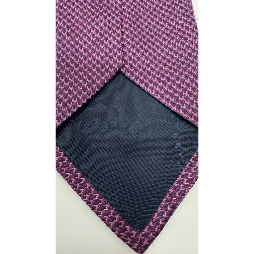 Paul Frederick 100% Silk Tie Purple Geometric Print